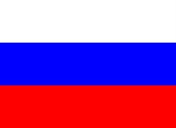 [ai] The flag of Russia featuring three horizontal stripes: white on the top, blue in the middle, and red on the bottom.